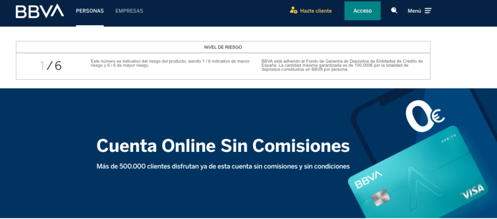Cuenta Online del BBVA Sin Comisiones