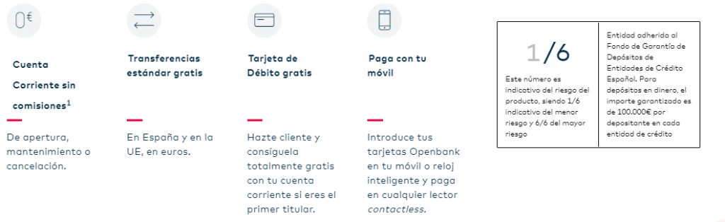 condiciones cuenta sin comisiones openbank