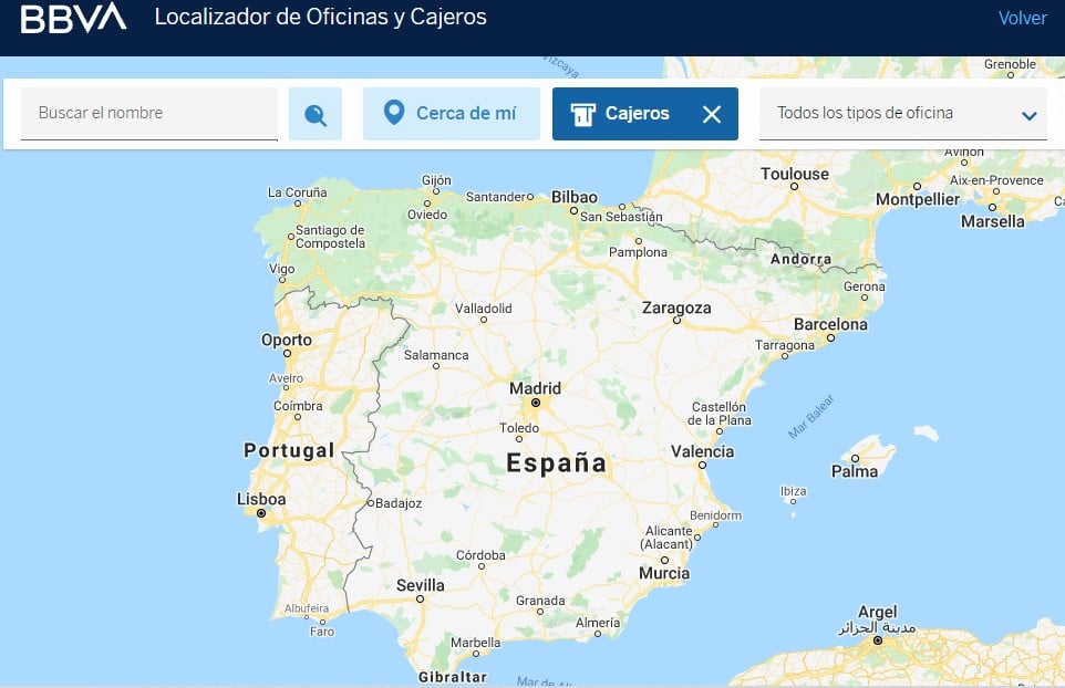 Buscador de oficinas BBVA