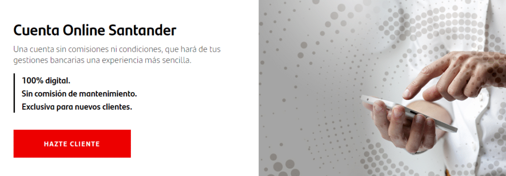 Características de la cuenta online del banco Santander